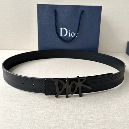 Dior 2026 Oblique Cosmo Reversible Belt 35mm Leather