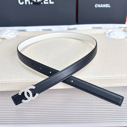 CC Crystal Buckle Reversible Belt Cowhide SHW 210435
