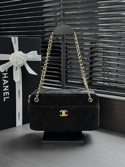 Chanel 2026 Camera Bag 24.5cm Suede Lambskin