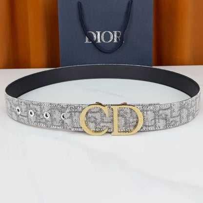 Dior 2026 Double CD Buckle Belt 35mm Canvas