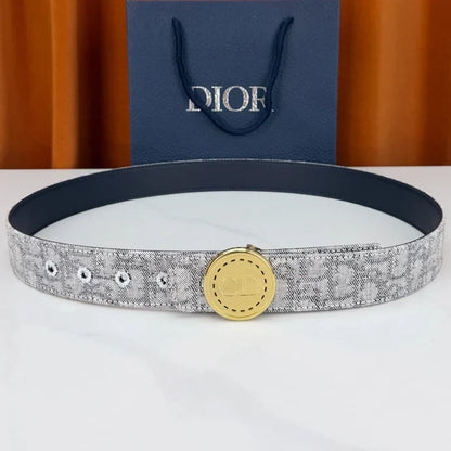Dior 2026 Monogram Jacquard Reversible Belt 35mm Canvas
