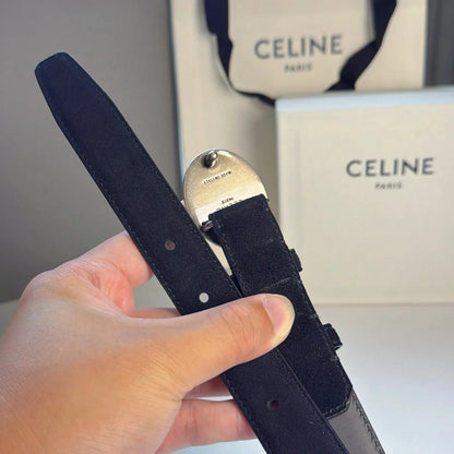 Celine 2026 Triomphe Slim Belt 13mm Leather 212866