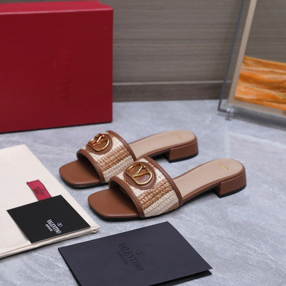 Valentino 2026 Garavani VLogo Signature 15mm Slipper Woven Leather 864505