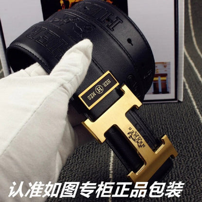 HM Original Belt 38mm Black Cowhide Gold Buckle 620273