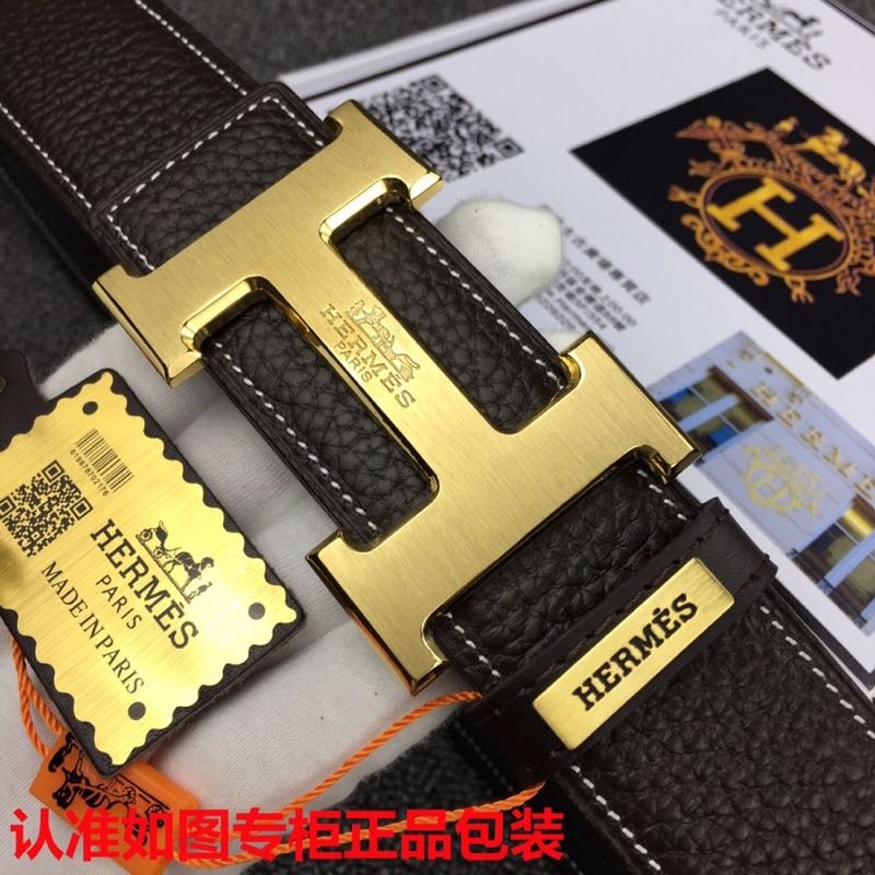 HM Original Belt 38mm Black Cowhide Gold Buckle 620253
