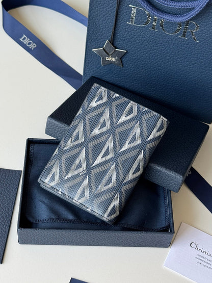 CD Diamond Saddle Passport Blue Beige Cowhide