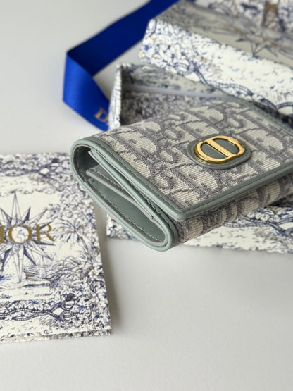 CD 30 Montaigne Glycine Wallet 11cm Grayish Jacquard
