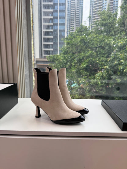 CC 26s Boot Black Khaki Suede Patent Leather 916018