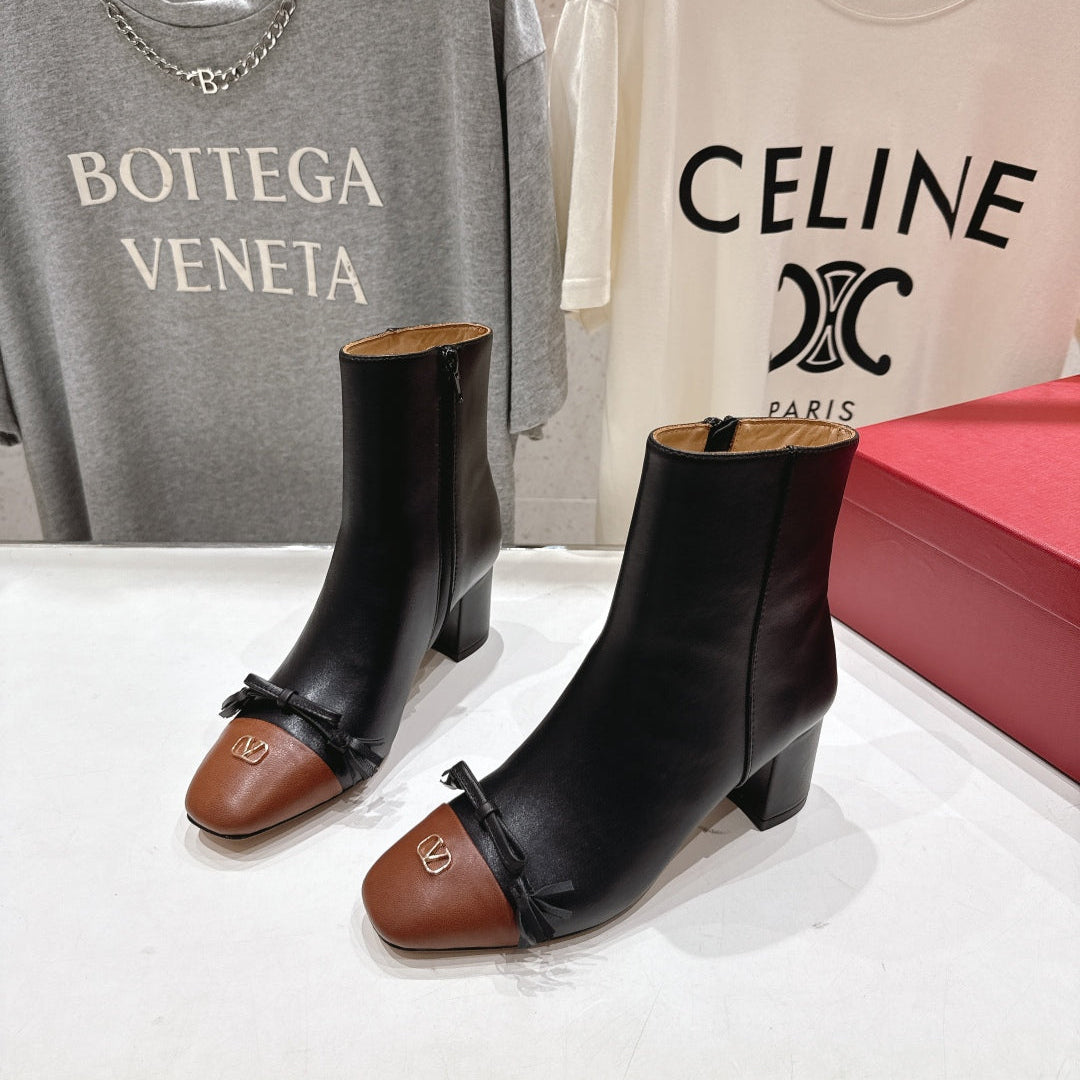 VT Short Boot Black Brown Calfskin 174419