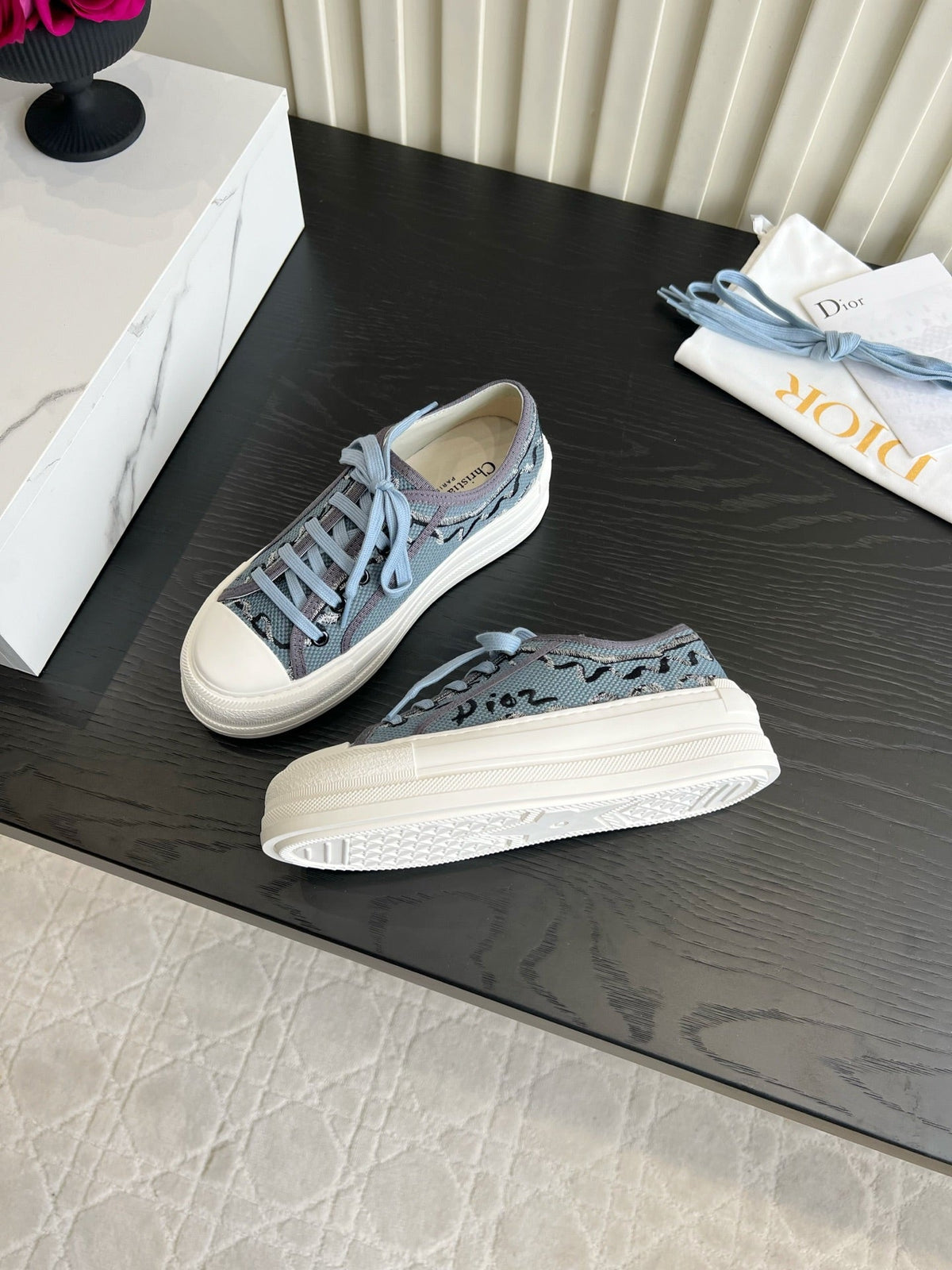 CD Dioriviera Walk'n'Dior Sneaker Blue Cotton 851252