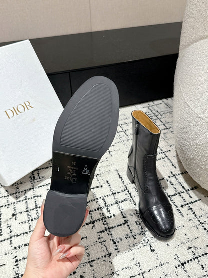 CD Ankle Boots Black Classic Pattern Calfskin