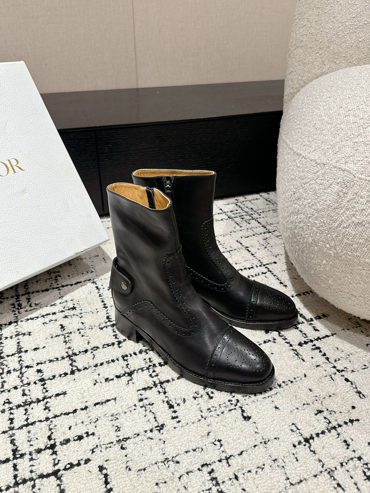 CD Ankle Boots Black Classic Pattern Calfskin