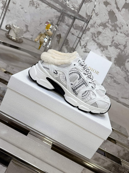 Dior 25 Chrono Sneakers White Black Mesh Calfskin 530324
