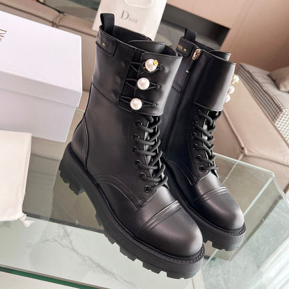 CD D-Strike Ankle Boot Plain Black Calfskin