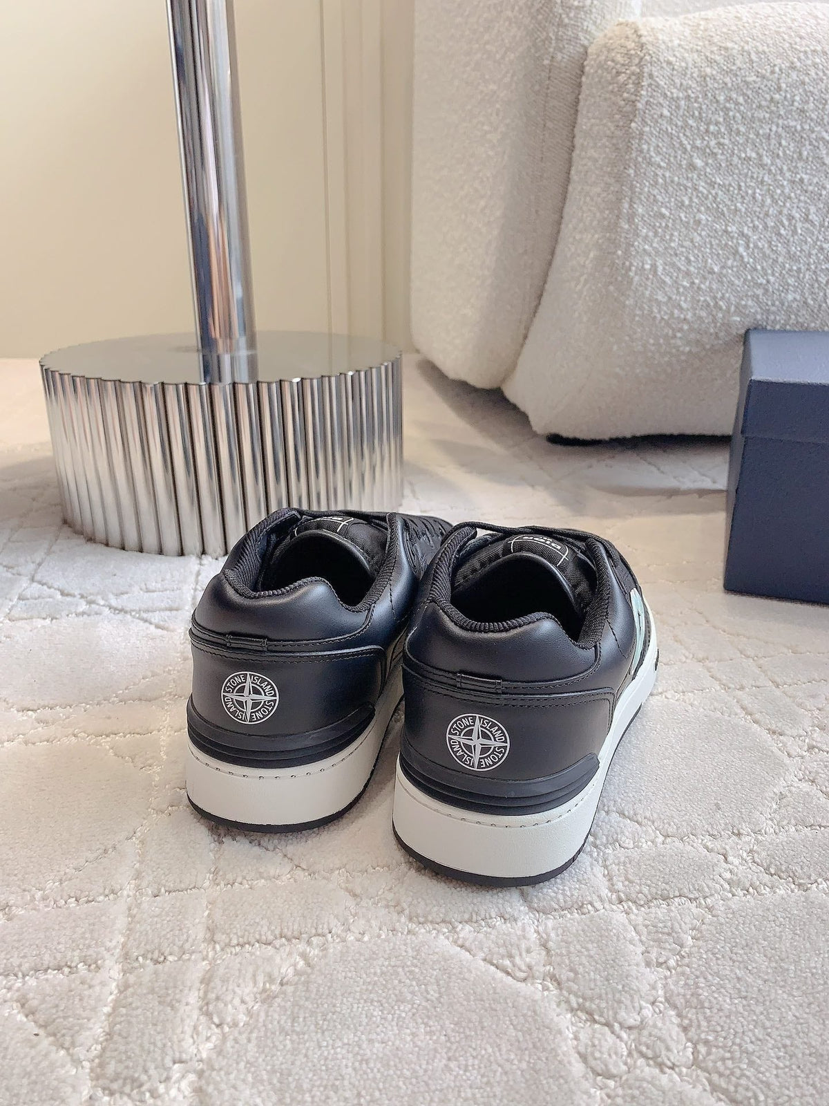 CD AND STONE ISLAND B57 Low-Top Sneaker – Limited And Numbered Edition Black And Light Green Calfskin