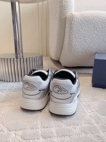 CD B30 Sneaker Grey White Mix Black Polyester Mesh Fabric And Calfskin