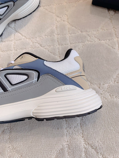 CD B30 Sneaker Blue Grey Mix White Beige Polyester Mesh Fabric And Calfskin