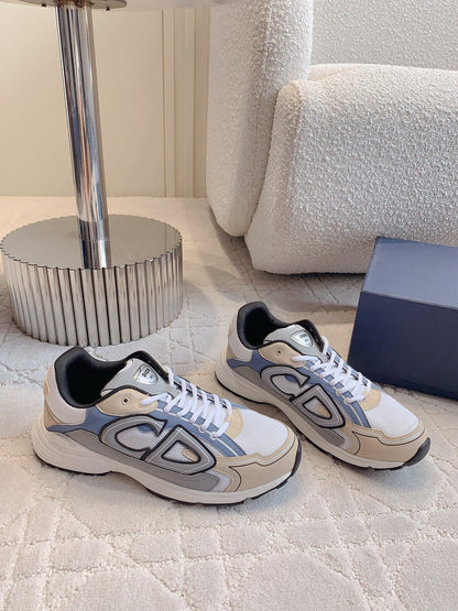 CD B30 Sneaker Blue Grey Mix White Beige Polyester Mesh Fabric And Calfskin