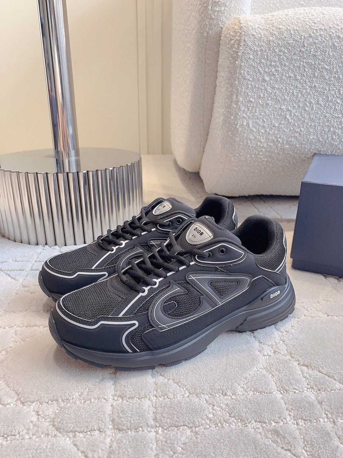CD B30 Sneaker Black Polyester Mesh Fabric And Calfskin