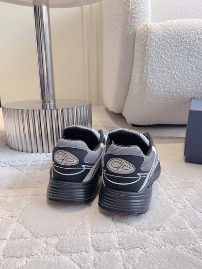CD B30 Sneaker Cement Grey Mix Black White Polyester Mesh Fabric And Calfskin