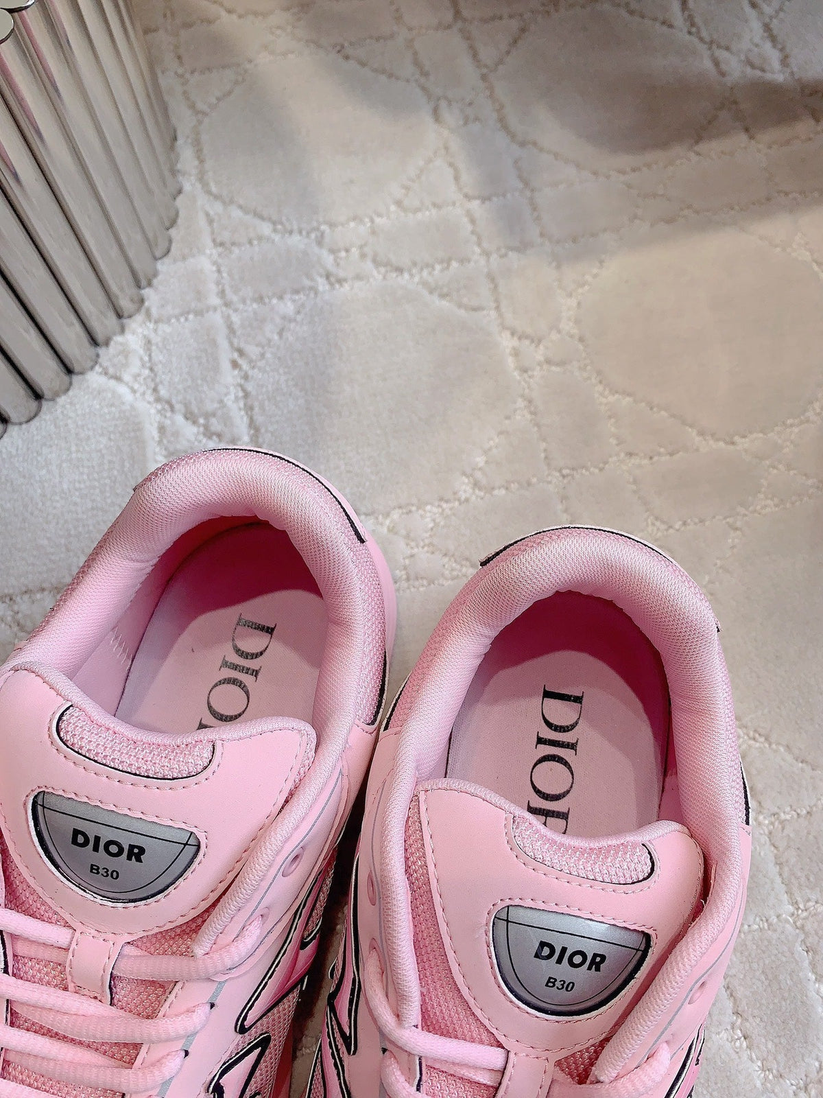 CD B30 Sneaker Pink Mix Blue White Polyester Mesh Fabric And Calfskin