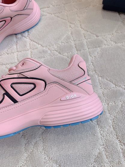 CD B30 Sneaker Pink Mix Blue White Polyester Mesh Fabric And Calfskin