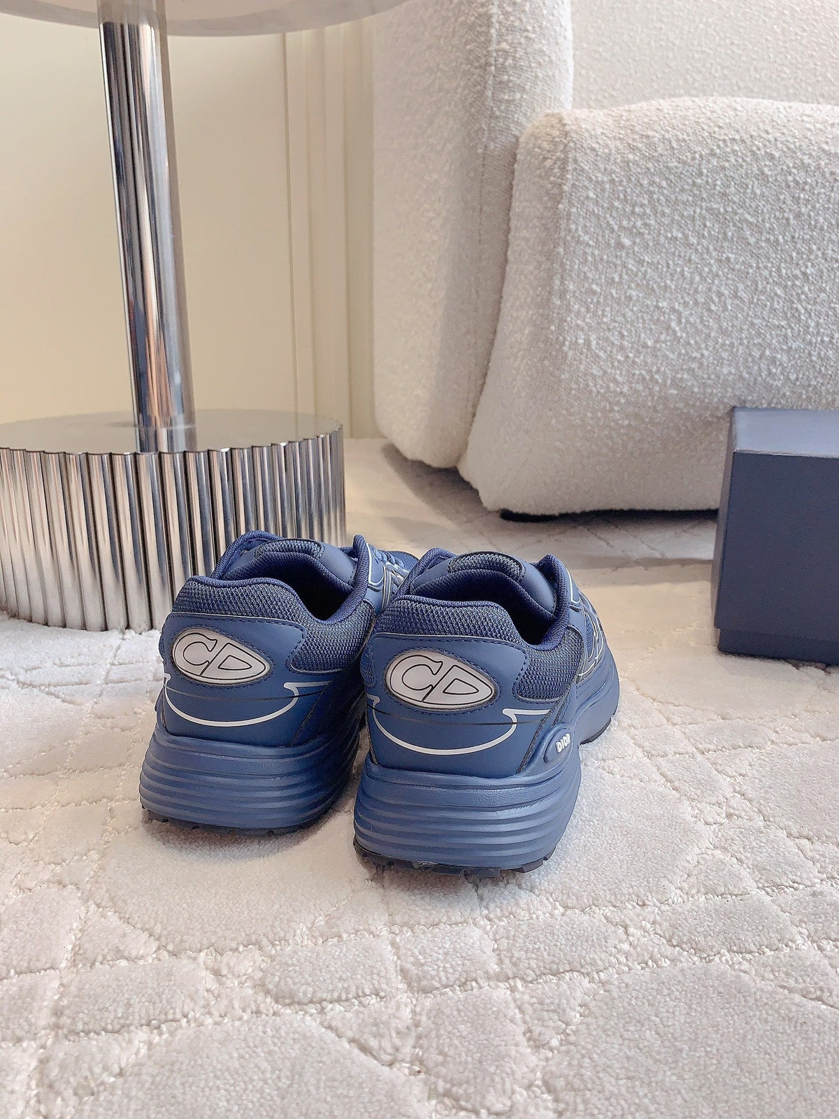 CD B30 Sneaker Deep Blue Polyester Mesh Fabric And Calfskin