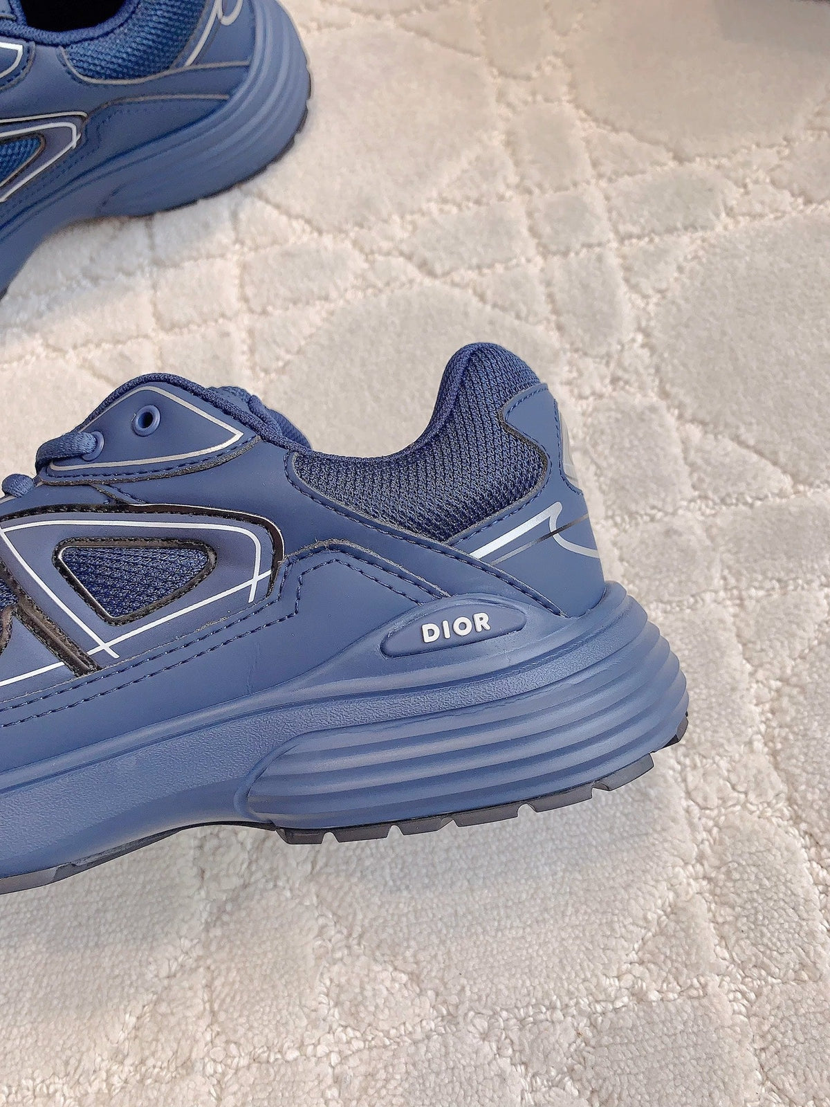 CD B30 Sneaker Deep Blue Polyester Mesh Fabric And Calfskin