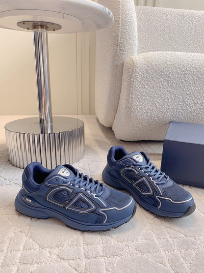 CD B30 Sneaker Deep Blue Polyester Mesh Fabric And Calfskin