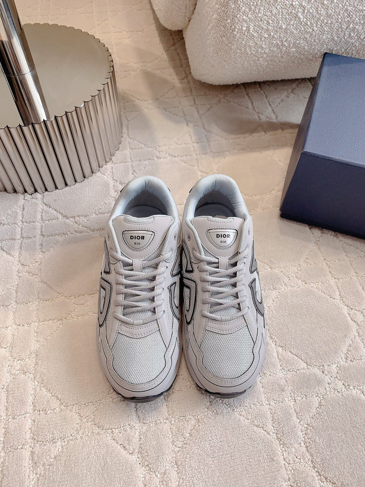 CD B30 Sneaker Light Grey Polyester Mesh Fabric And Calfskin