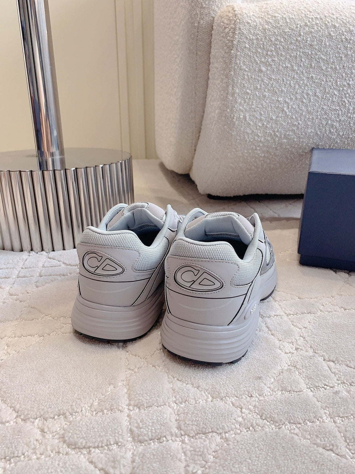 CD B30 Sneaker Light Grey Polyester Mesh Fabric And Calfskin