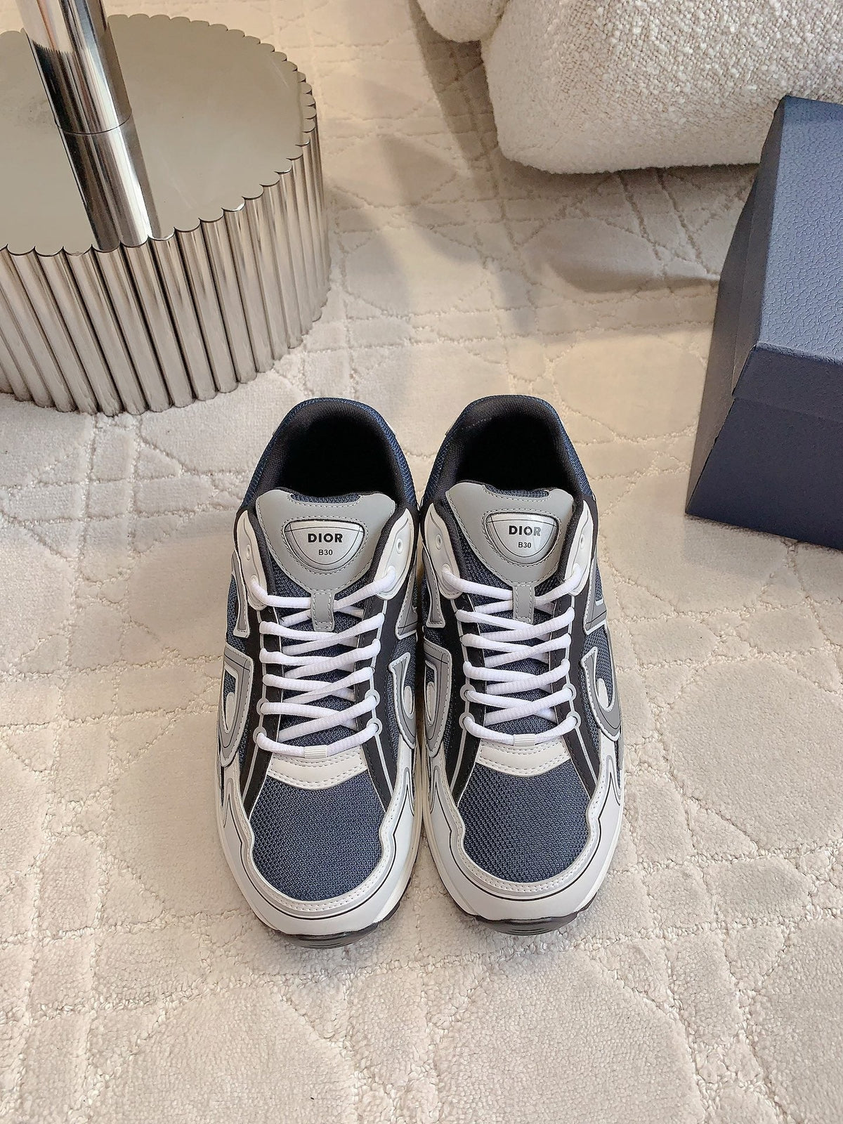 CD B30 Sneaker Charcoal Gray Polyester Mesh Fabric And Calfskin