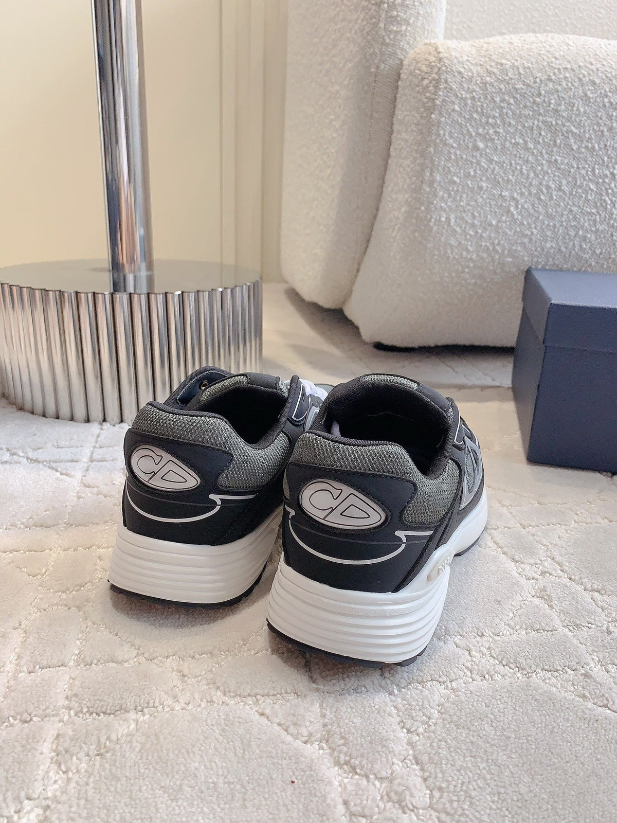 CD B30 Sneaker Black Grey Polyester Mesh Fabric And Calfskin