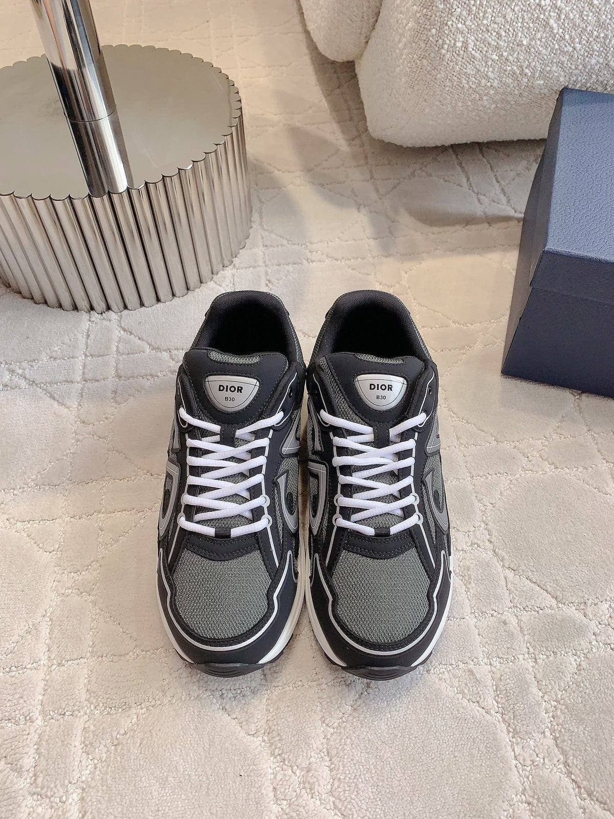CD B30 Sneaker Black Grey Polyester Mesh Fabric And Calfskin