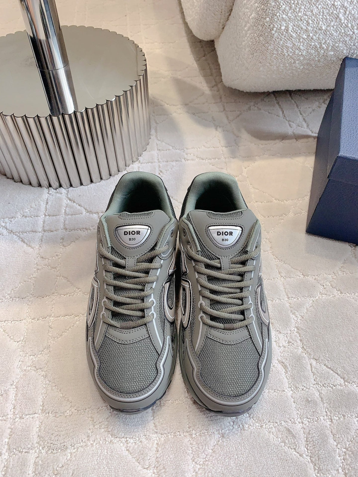 CD B30 Sneaker Dark Grey Polyester Mesh Fabric And Calfskin