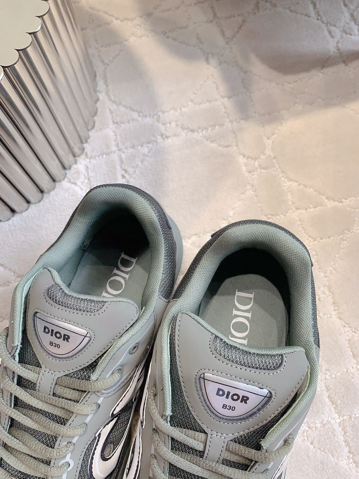 CD B30 Sneaker Dark Grey Polyester Mesh Fabric And Calfskin