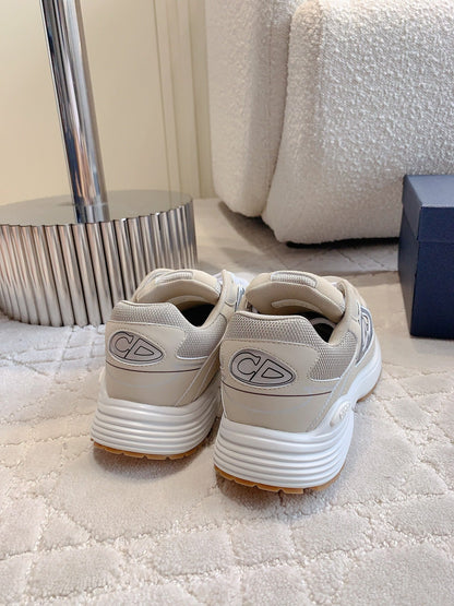 CD B30 Sneaker Grey Beige Mix Brown Polyester Mesh Fabric And Calfskin