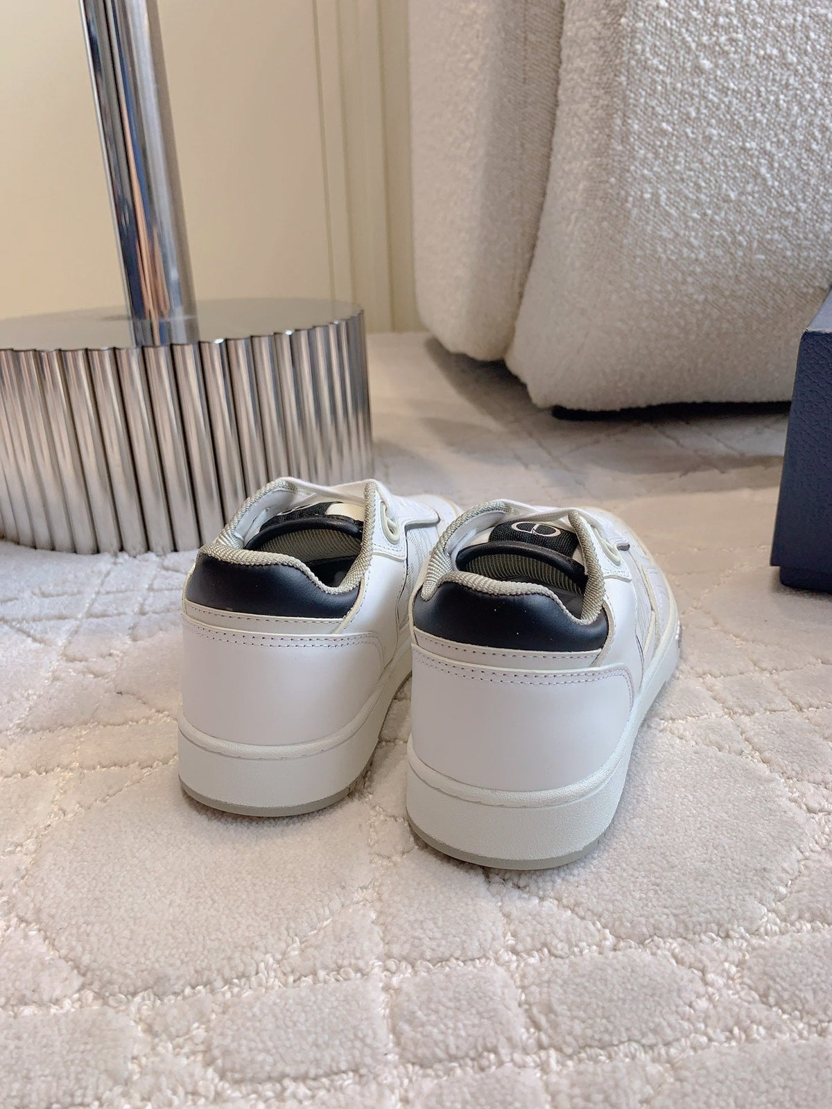 CD B27 Low-Top Sneaker White Black Print Calfskin
