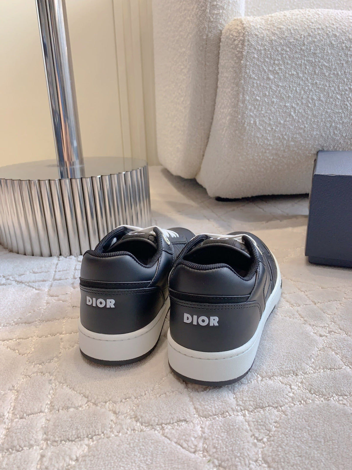 CD B27 Low-Top Sneaker Black Calfskin Diamond Print