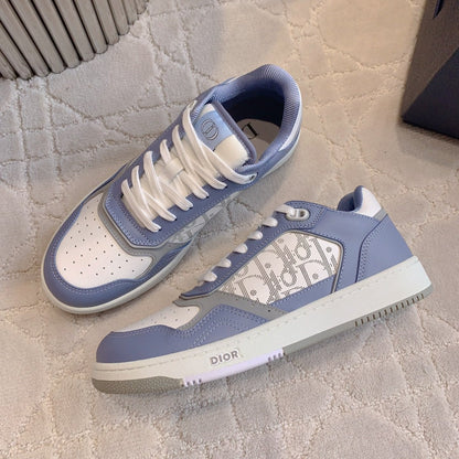 CD B27 Low-Top Sneaker White Blue Print Calfskin