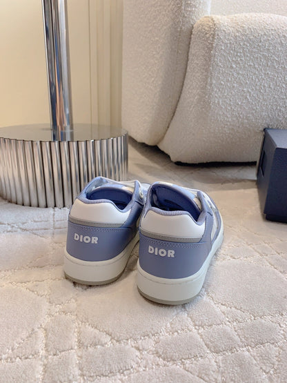 CD B27 Low-Top Sneaker White Blue Print Calfskin