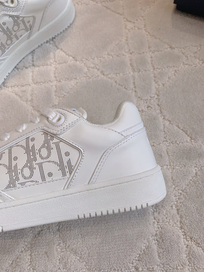 CD B27 Low-Top Sneaker White Print Calfskin