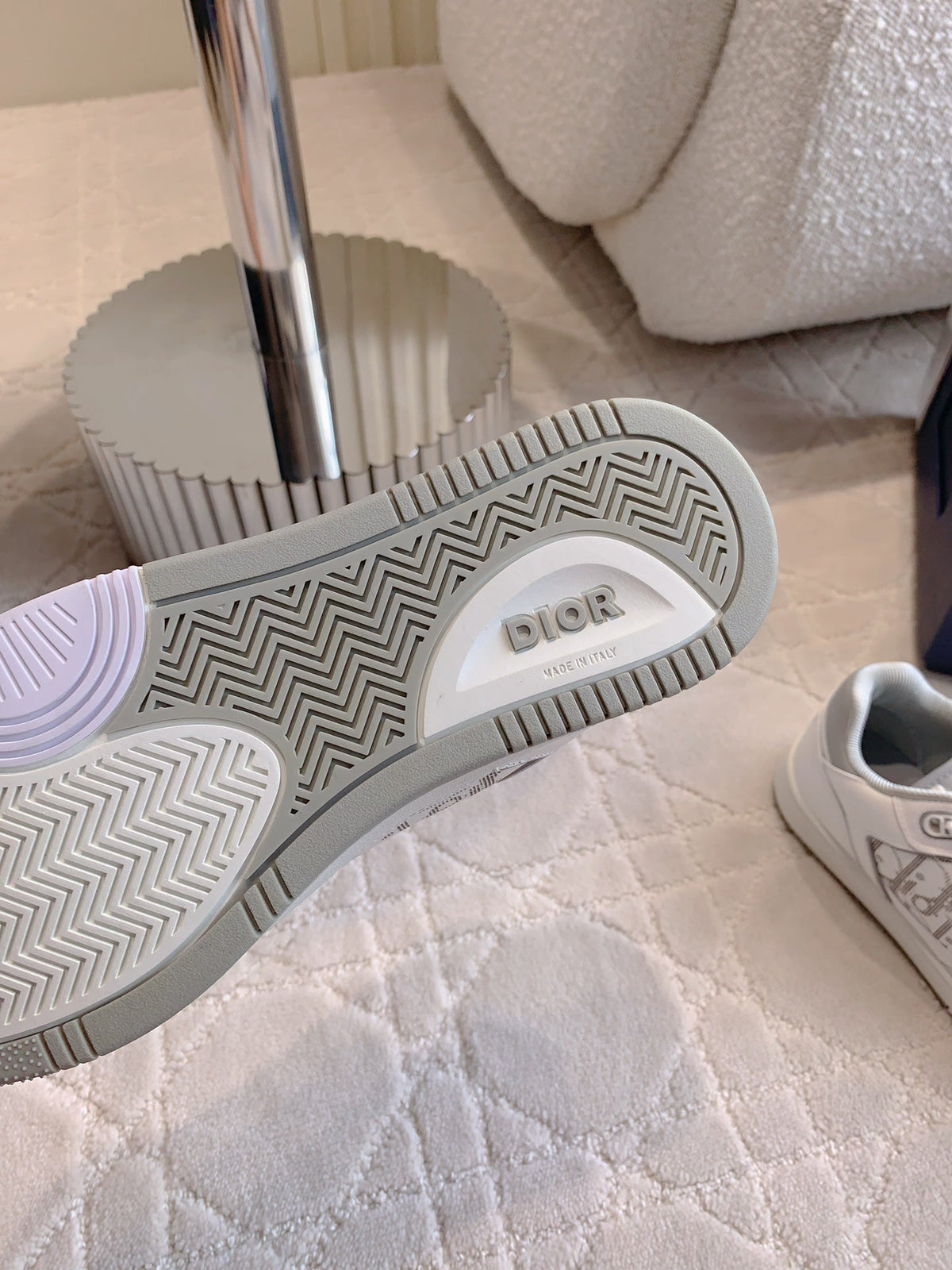 CD B27 Low-Top Sneaker White Grey Print Calfskin