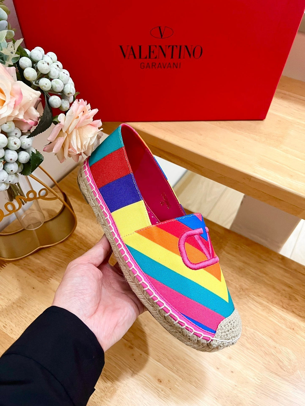 GARAVANI PRINTED COLORFUL CANVAS LOAFER WITH EMBROIDERED LOGO