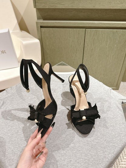 CD 25 Or Adiorable Heeled Sandal Tassel Grosgrain 241756