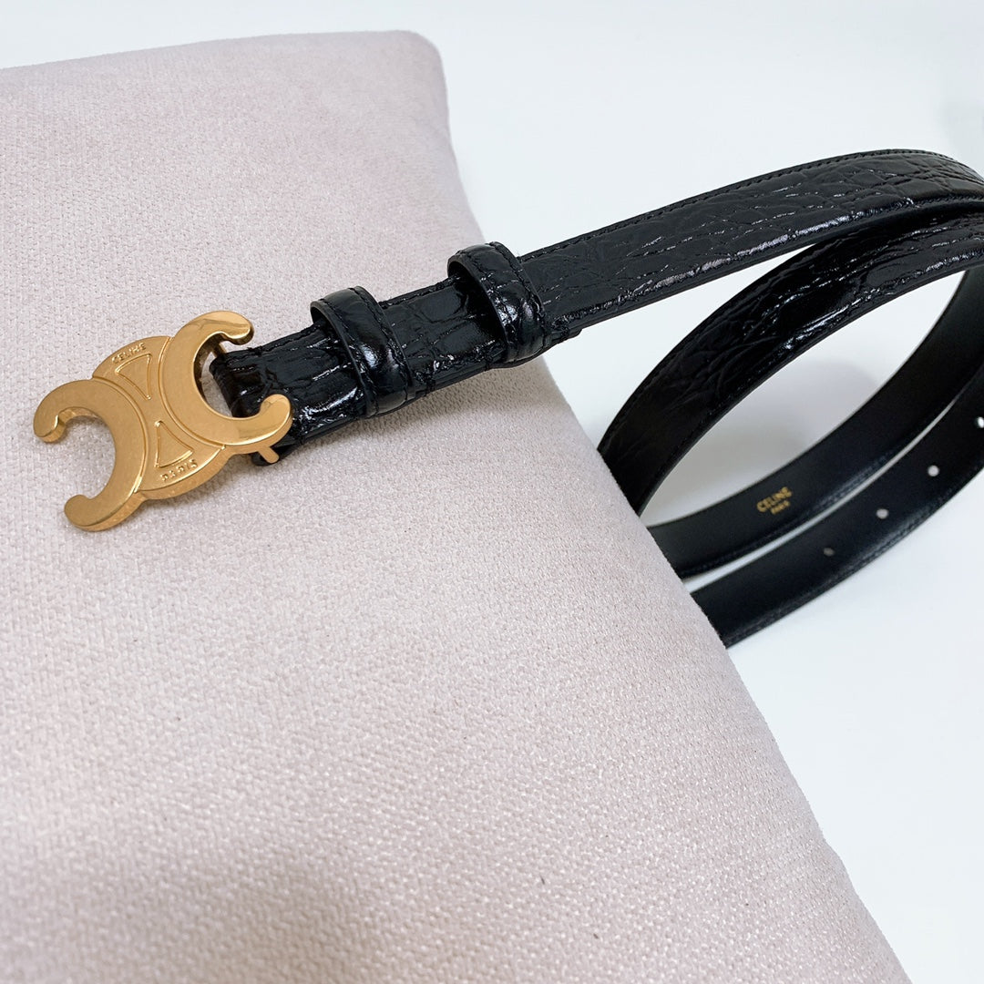 CEL Gold Buckle Belt 18mm Calfskin 176670