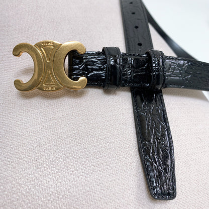 CEL Gold Buckle Belt 18mm Calfskin 176670