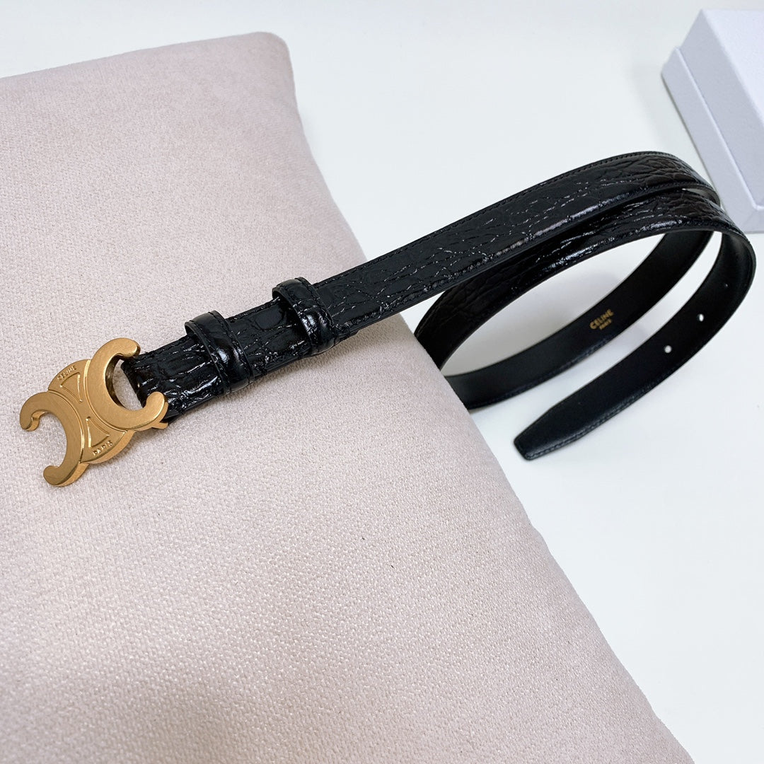 CEL Gold Buckle Belt 18mm Calfskin 176670
