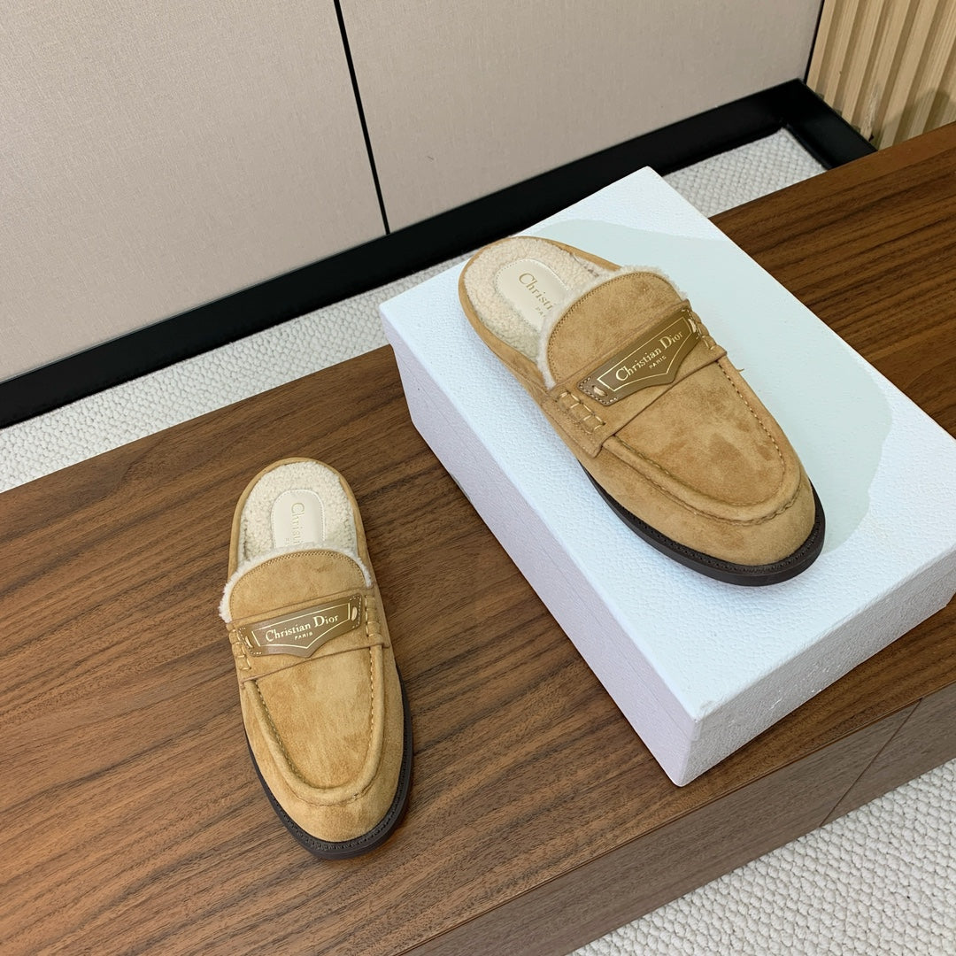 CD Dior Boy Mule Beige Suede Goatskin
