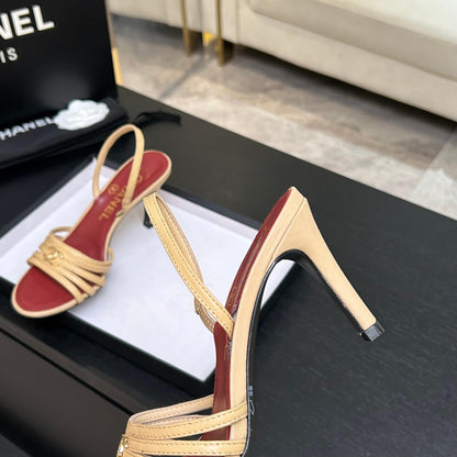 CC Métiers d’art 26s Sandal 6cm Beige Leather 847255